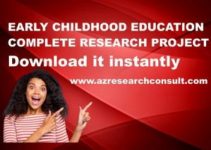 Early Childhood Education Research Project Topics and Materials (Newest)